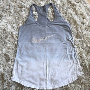 Nike Grey and White Ombré Loose Fit Racerback Tank Top